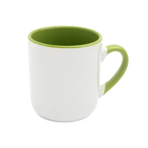 KUBEK BIAŁY COFFEE WNĘTRZE I UCHO JASNOZIELONE (FUNNY,COMBO) 290 ML