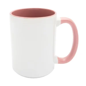 KUBEK BIAŁY DUŻY WNĘTRZE I UCHO RÓŻOWE (FUNNY, COMBO, MAX) 440 ML (450 ML)