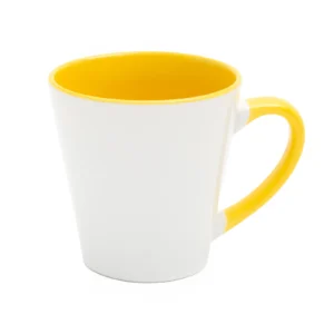 KUBEK BIAŁY LATTE MAŁY WNĘTRZE I UCHO ŻÓŁTE (FUNNY, COMBO)