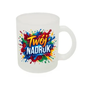 KUBEK SZKLANY SZRONIONY 330 ML Z NADRUKIEM